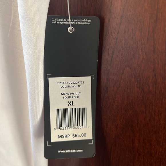 Brand New Adidas Snow White Stretch Tennis Golf Polo with Sun Protection UPF 50! - Picture 10 of 12